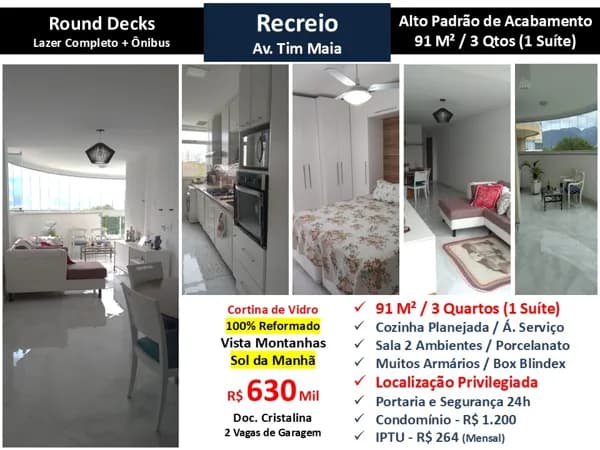 Apto Recreio Zico Round Decks 91M² 2