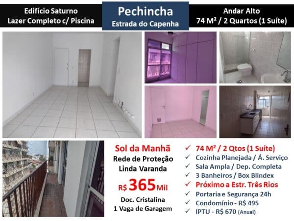 Apto JPA Pechincha Capenha Saturno 74M²