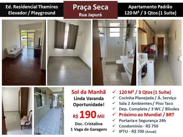 Apto JPA Praça Seca Japurá Thamires 120M²