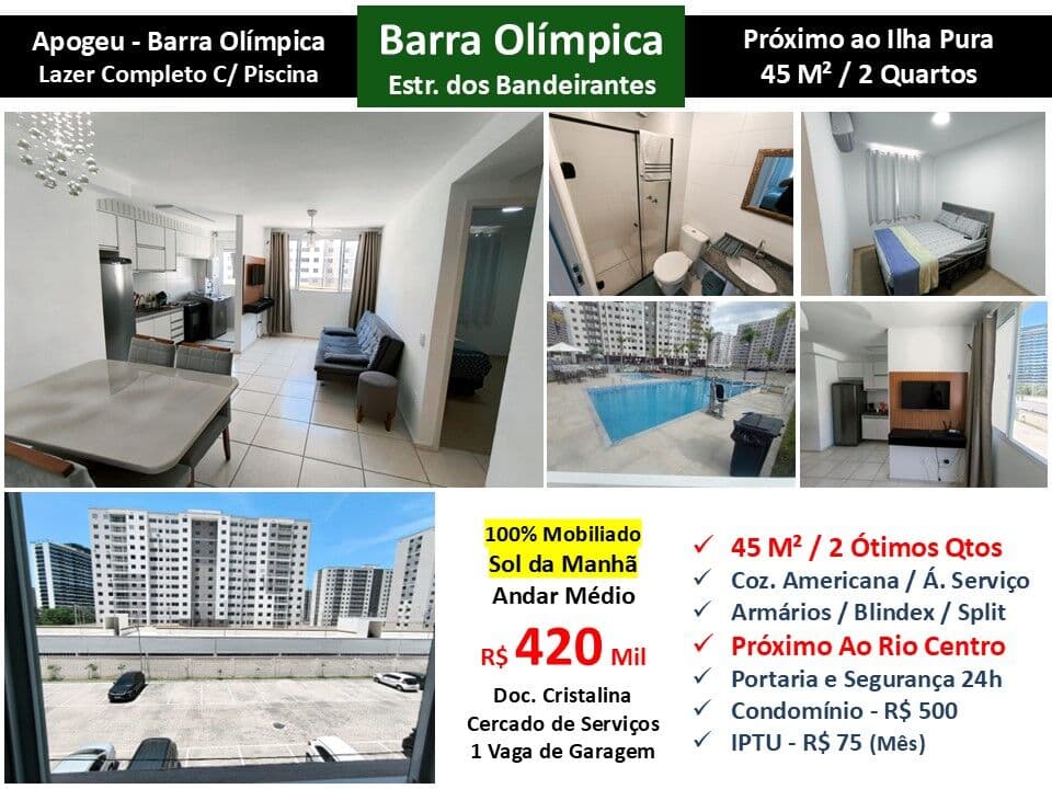 Apto Barra Olímpica Apogeu 45M²