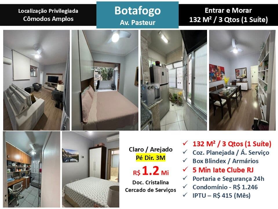 Apto Botafogo Pasteur 132M²