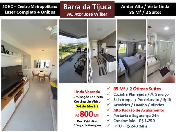 Apto Barra da Tijuca Centro Metropolitano Soho 85M² 4