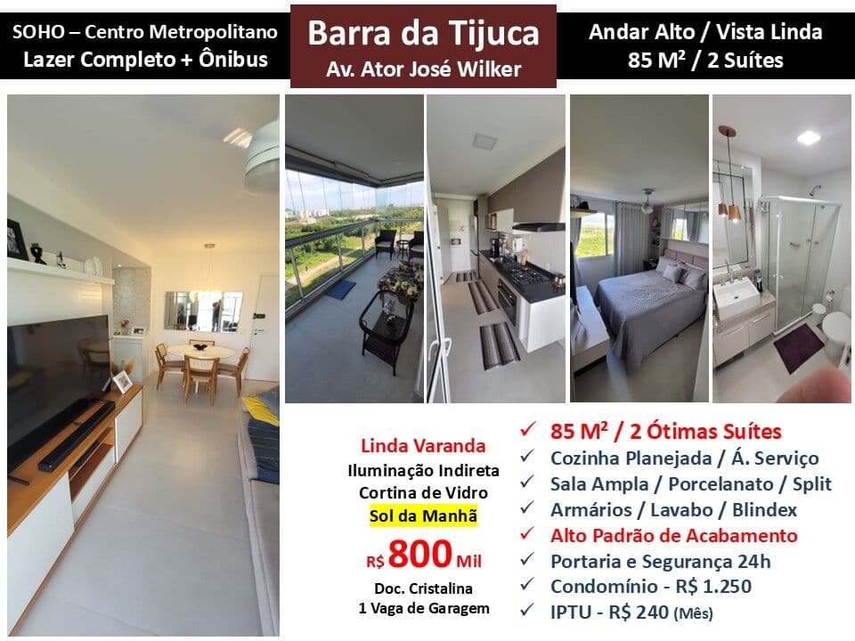 Apto Barra da Tijuca Centro Metropolitano Soho 85M² 4