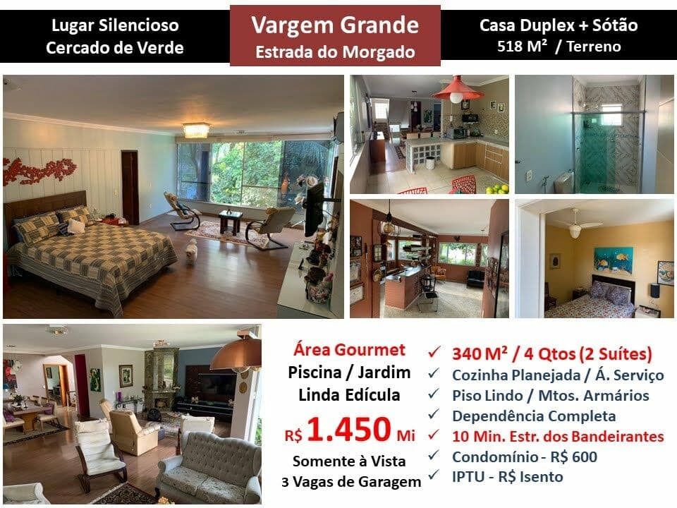 Casa Vargem Grande Estr. Morgado 340M²