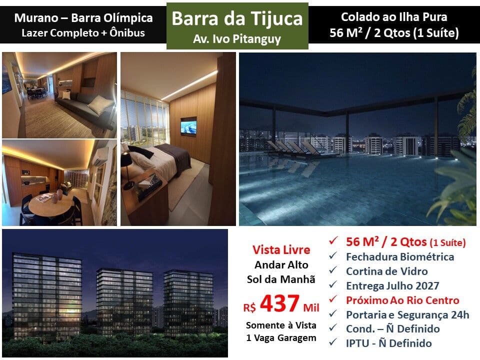 Apto Barra da Tijuca Camorim Murano 56M²