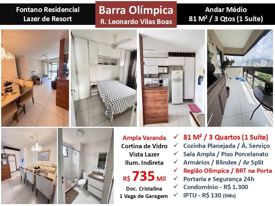 Apto Barra Olímpica Fontano 81M²