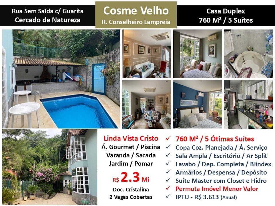 Casa Cosme Velho Conselheiro Lampreia 760M²