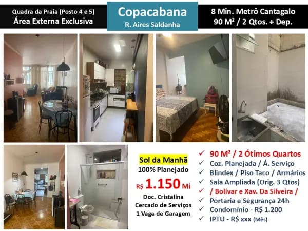 Apto Copacabana Aires Saldanha 90M²