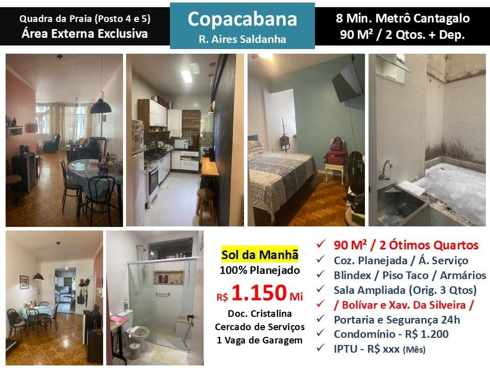 Apto Copacabana Aires Saldanha 90M²