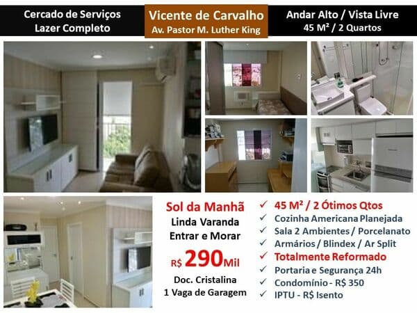 Apto Vicente de Carvalho Luther King 45M²