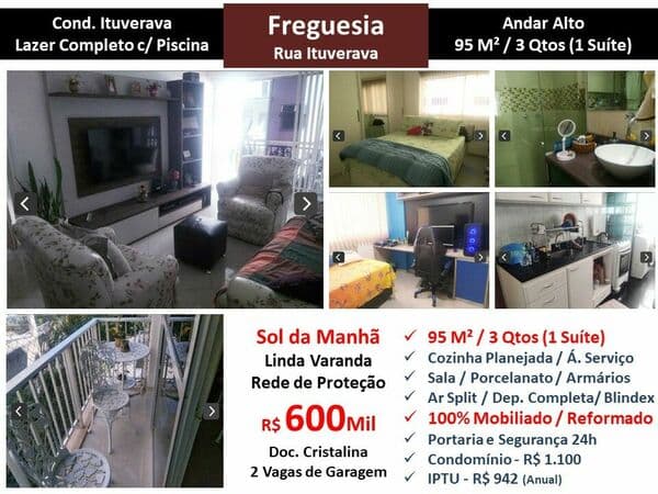 Apto JPA Freguesia Ituverava 95M²