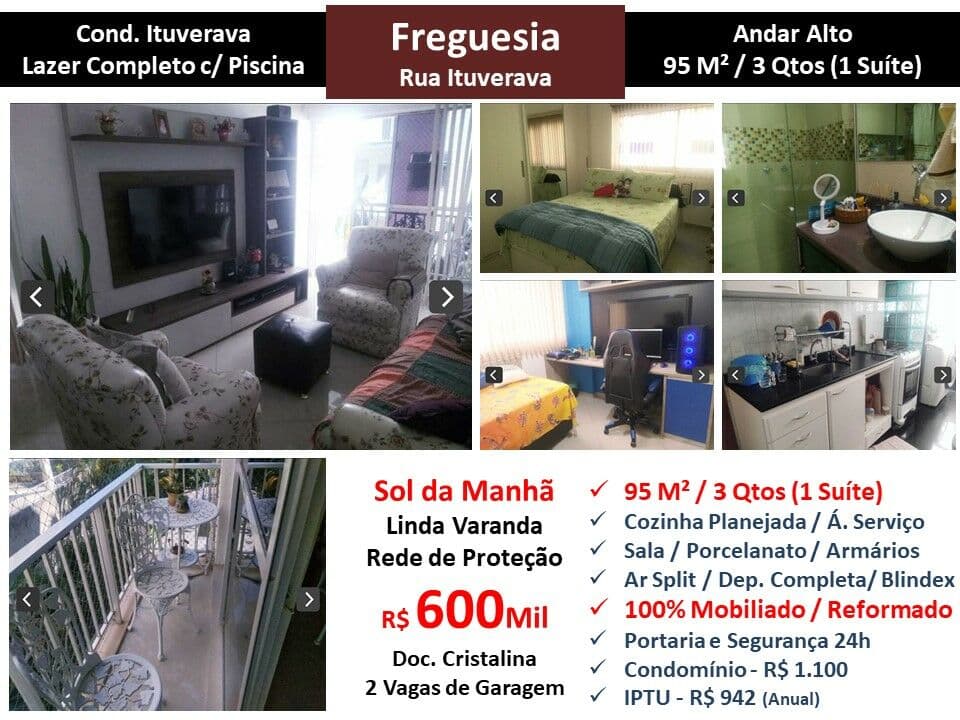 Apto JPA Freguesia Ituverava 95M²