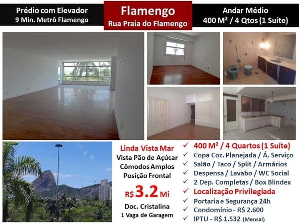 Apto Flamengo Praia 400M²