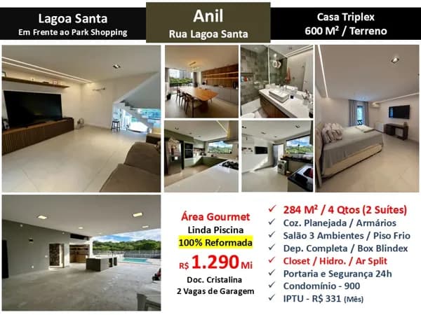 Casa JPA Anil Lagoa Santa 284M²