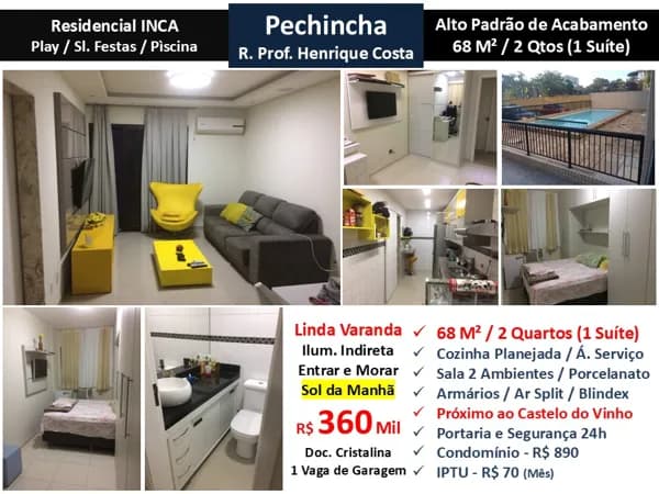 Apto JPA Pechincha Henrique Costa Inca 64M²