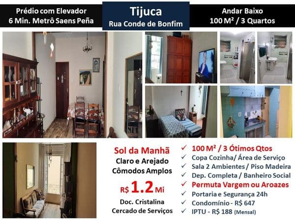 Apto Tijuca Conde de Bonfim 100M² 2