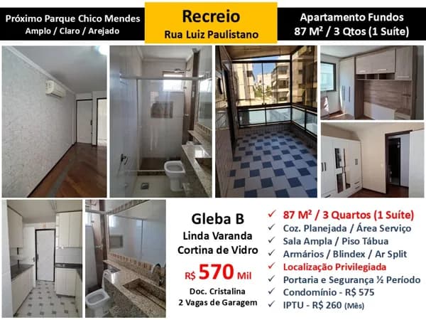Apto Recreio Gleba B Luiz Paulistano 87M² 4