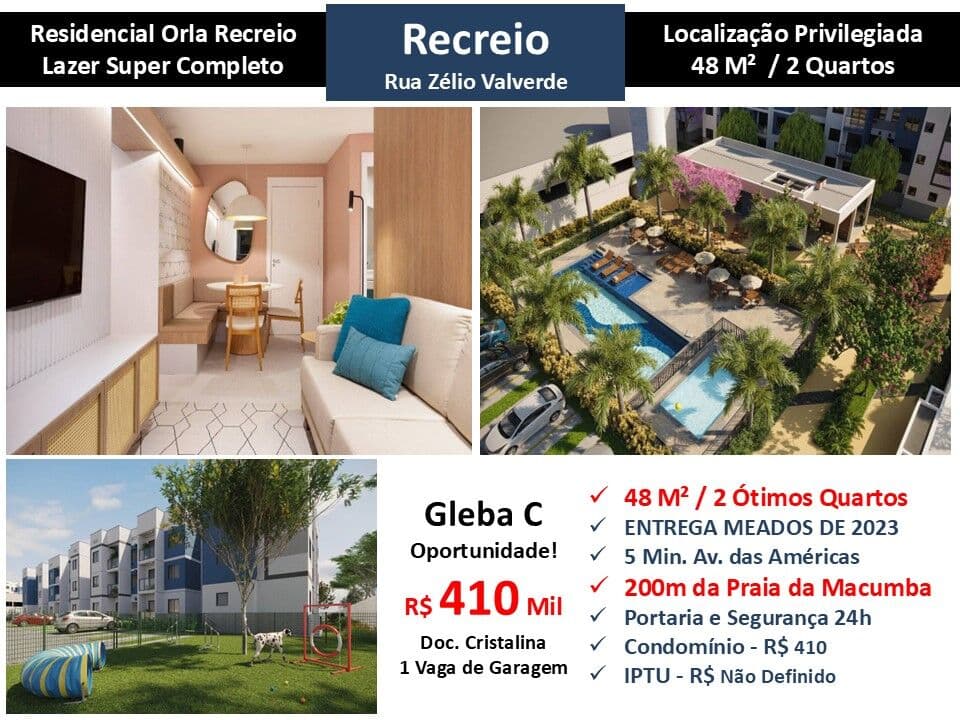 Apto Recreio Gleba C Zelio Valverde Orla Recreio 48M²