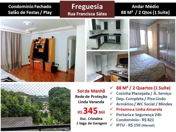 Apto JPA Freguesia Francisca Sales 88M² 2
