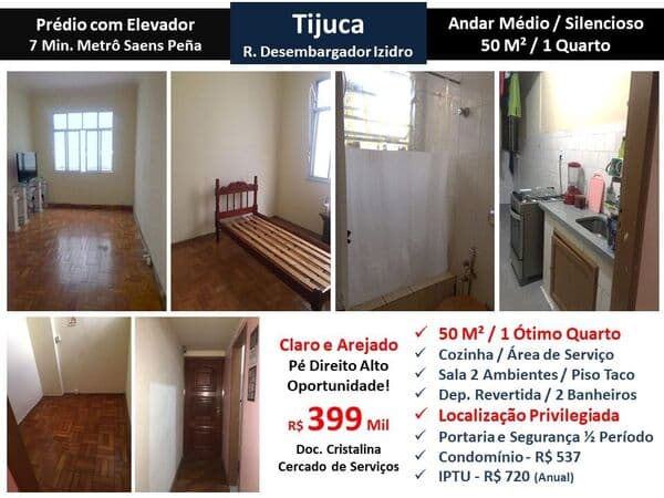 Apto Tijuca Des. Izidro 50M²