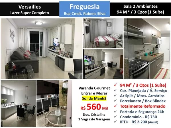 Apto JPA Freguesia Rubens Silva Versailles 94M²