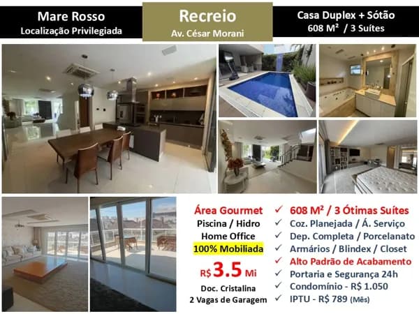 Casa Recreio Mare Rosso 608M²