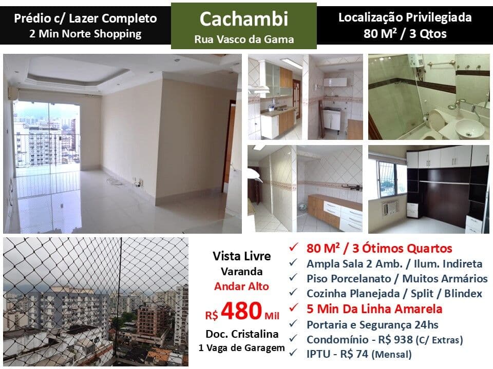 Apto Cachambi Vasco da Gama 80M²