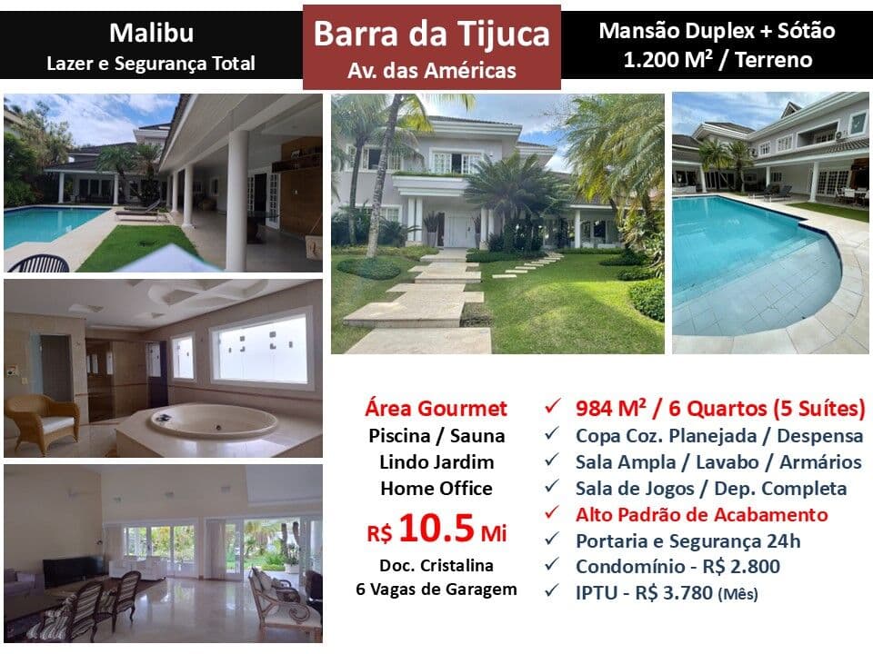 Casa Barra da Tijuca Malibu 984M²