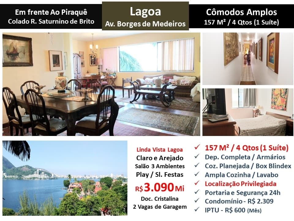 Apto Lagoa Borges de Medeiros 157M²