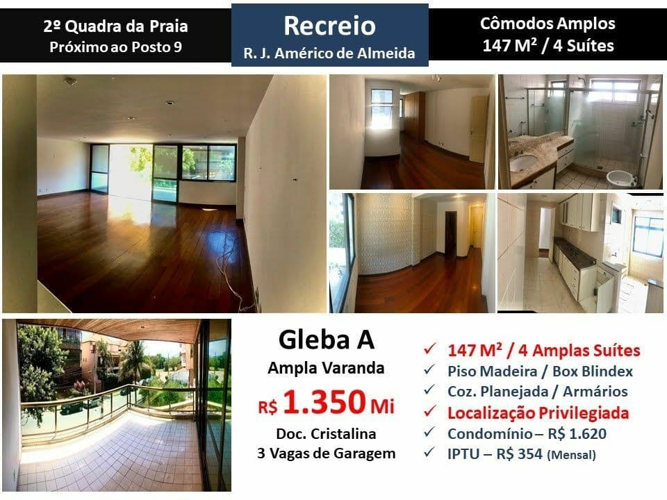 Apto Recreio Gleba A Praia José Américo de Almeida 147M²