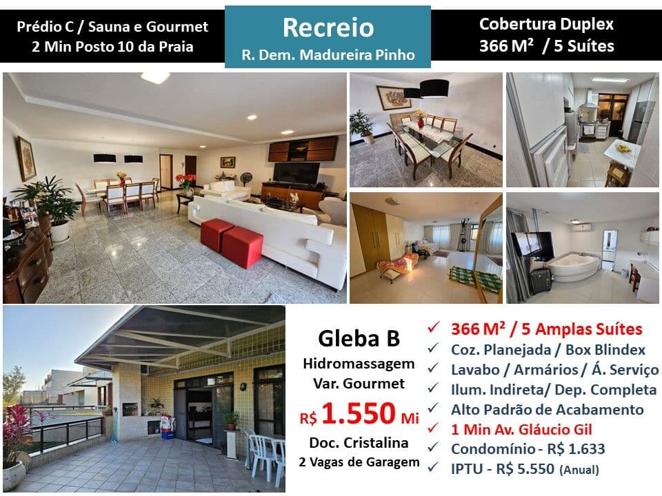 Cob Recreio Gleba B Praia Madureira Pinho 366M²