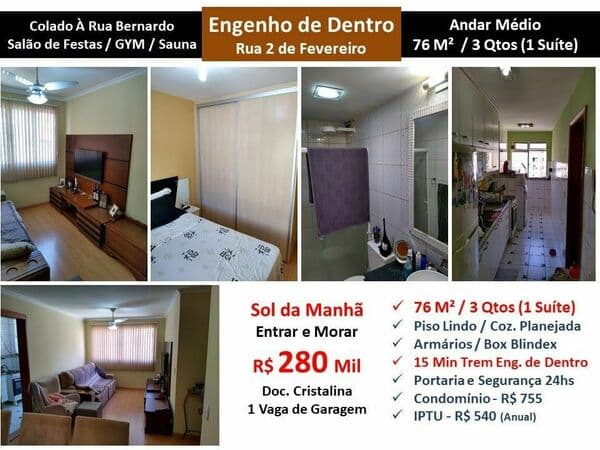 Apto Eng. Dentro Dois de Fevereiro 76M²