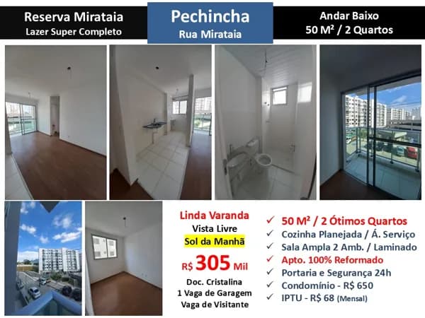 Apto JPA Pechincha Reserva Mirataia 50M²
