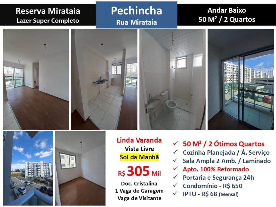 Apto JPA Pechincha Reserva Mirataia 50M²