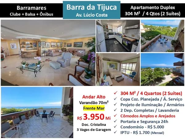 Apto Barra da Tijuca Praia Barramares 304M² 2