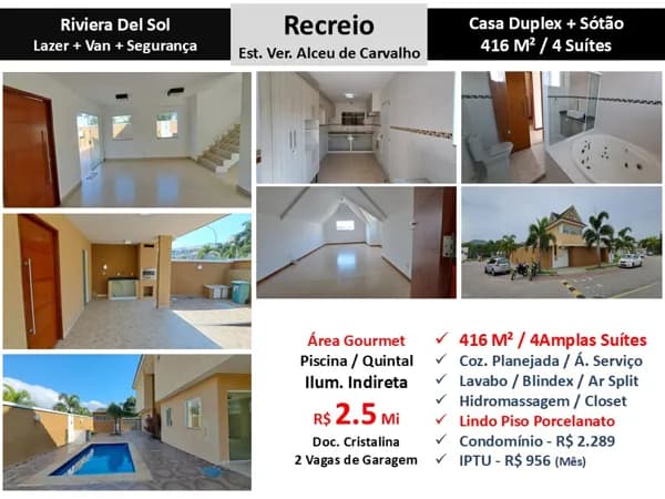 Casa Recreio Riviera Del Sol 416M²