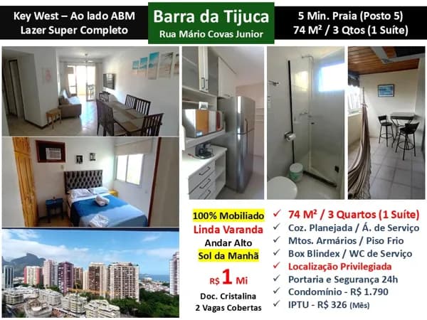 Apto Barra da Tijuca ABM Key West 74M²