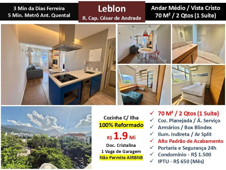 Apto Leblon César de Andrade 70M²