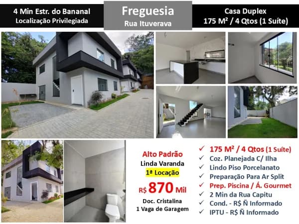 Casa JPA Freguesia Ituverava 175M²