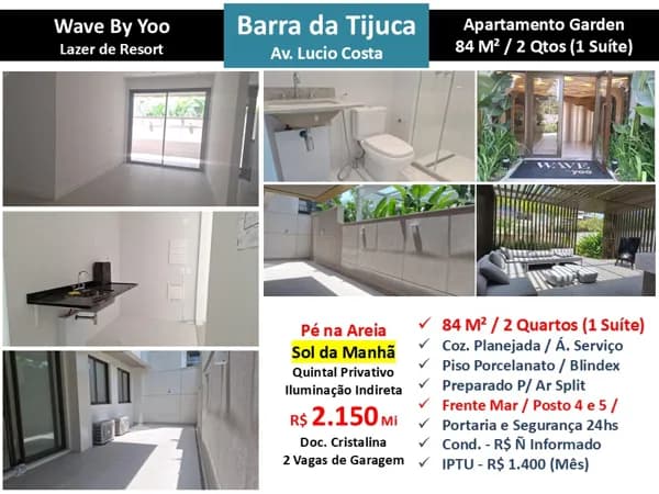 Apto Barra da Tijuca Praia Wave By Yoo 84M² Garden