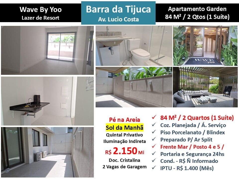 Apto Barra da Tijuca Praia Wave By Yoo 84M² Garden
