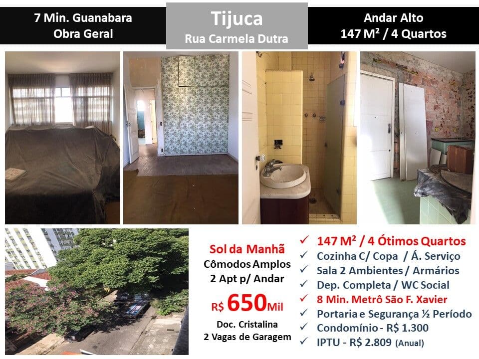 Apto Tijuca Carmela Dutra 147M²