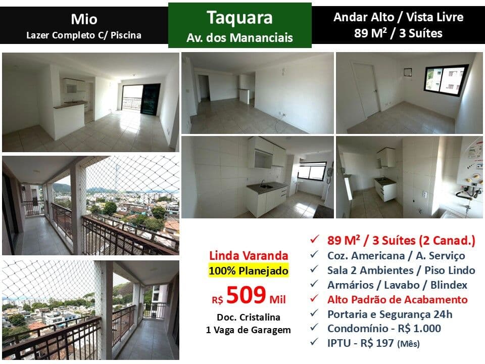 Apto JPA Taquara Mio 87M²
