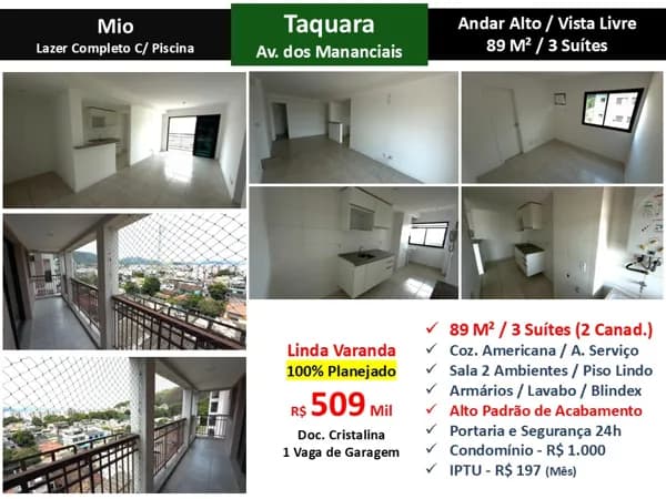 Apto JPA Taquara Mio 87M²