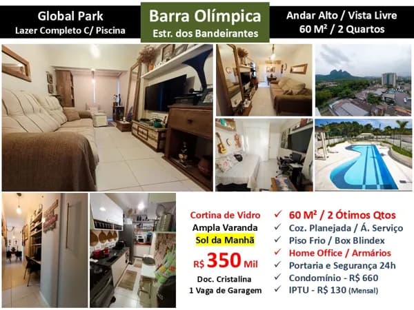 Apto Barra Olímpica Global Park 60M²
