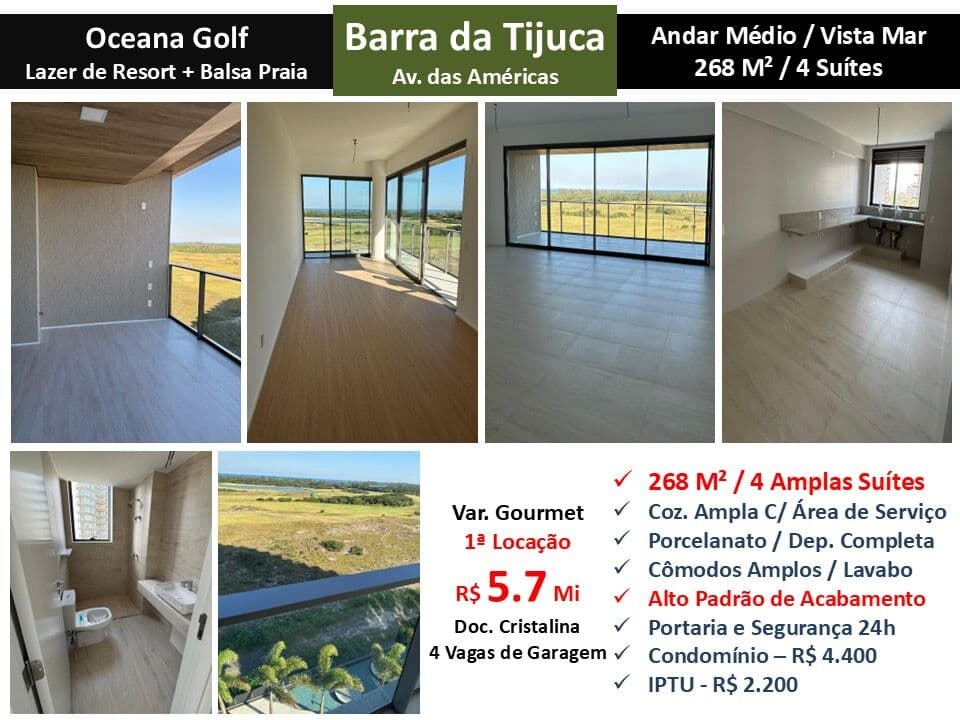 Apto Barra da Tijuca Oceana Golf 268M²