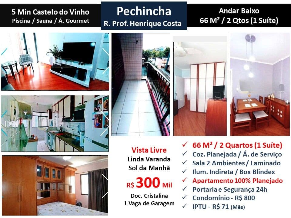 Apto JPA Pechincha Henrique Costa 66M²