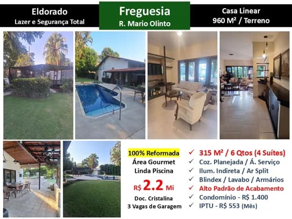 Casa JPA Freguesia Eldorado 315M² Linear