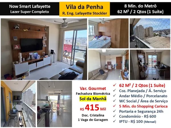 Apto Vila da Penha Now Smart Lafayette 62M²