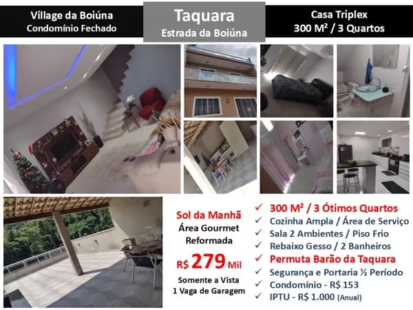 Casa JPA Taquara Village da Boiúna 300M²